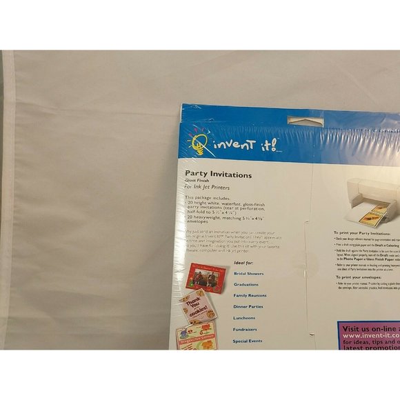 Invent It Party Invitations Gloss Finish Ink Jet 02254-0 20 invit/20 envelopes - Picture 2 of 7